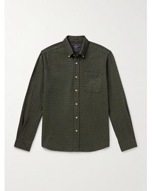 Portuguese Flannel Lago Button-down Collar Checked Cotton-flannel Shirt - Green