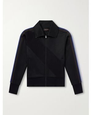 Wales Bonner Form Logo-Embroidered Striped Jersey Jacket - Blue