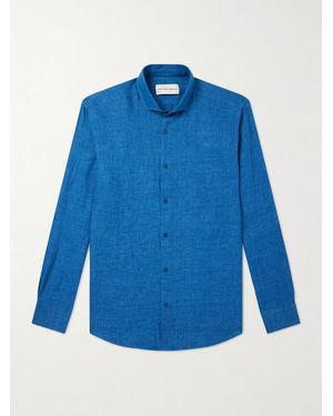 Frescobol Carioca Antonio Linen Shirt - Blue