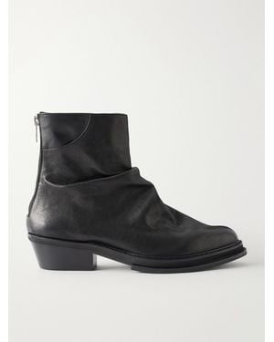 424 Marathon Cowboy Leather Boots - Black