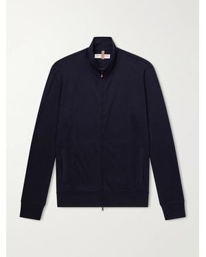 Orlebar Brown Egerton Merino Wool-Jersey Zip-Up Cardigan - Blue