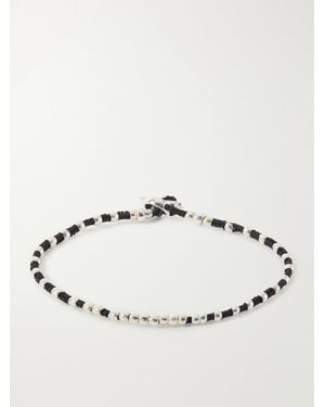 Mikia Braided Cord And Sterling Beaded Bracelet - Natural