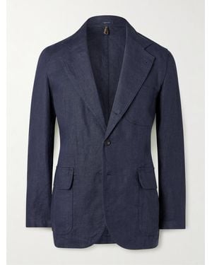 Drake's Mk. I Antique Games Unstructured Linen Blazer - Blue