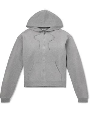 AURALEE Product Dyed Pima Cotton Zip-Up Hoodie - Gray