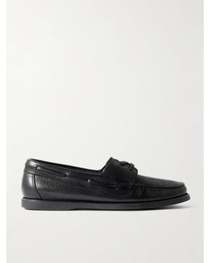 Morjas Full-Grain Leather Boat Shoes - Schwarz