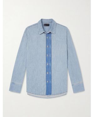 424 Hoorsenbuhs Two-Tone Denim Shirt - Blue
