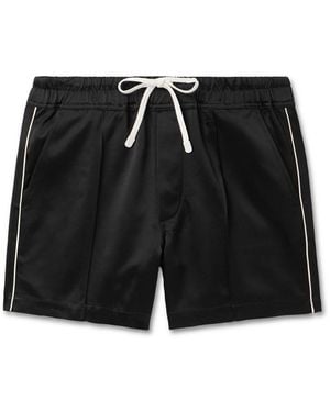Tom Ford Straight-Leg Satin Drawstring Shorts - Black