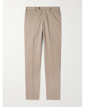 Slowear Incotex Slim-fit Cotton And Cashmere-blend Trousers - Natural