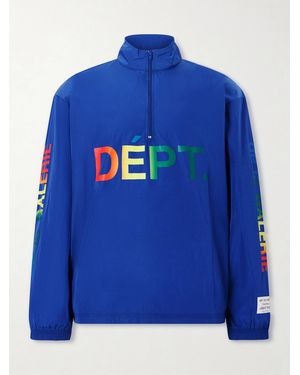 GALLERY DEPT. Wave Logo-Print Shell Half-Zip Jacket - Blue