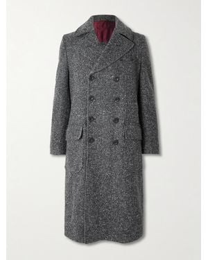 Rubinacci Double-Breasted Belted Virgin Wool And Cashmere-Blend Coat - Grey