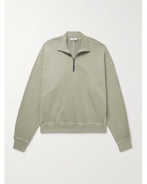 Agolde Idris Cotton-Jersey Half-Zip Sweatshirt - Neutro