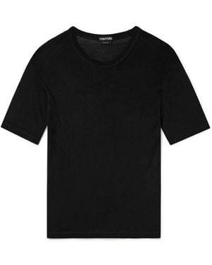 Tom Ford Silk-Blend T-Shirt - Black