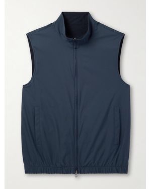 Loro Piana Slim-Fit Reversible Storm System Windwish Twill And Wool Gilet - Blue