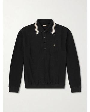 Kapital Box Striped Embroidered Cotton-piqué Polo Shirt - Blue