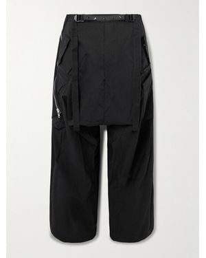 ACRONYM P30Al-E Wide-Leg Belted Layered Encapsulated Nylon Cargo Pants - Black