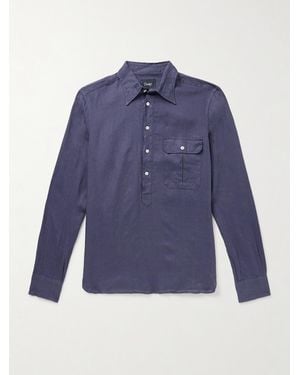 Drake's Linen Shirt - Blue
