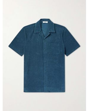 MR P. Camp-Collar Cotton-Terry Shirt - Blue