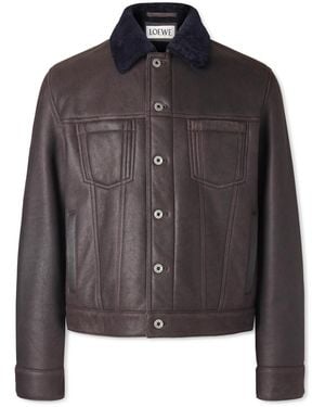 Loewe Shearling Trucker Jacket - Black