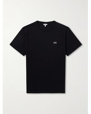 Loewe Anagram-Embroidered Cotton-Jersey T-Shirt - Black