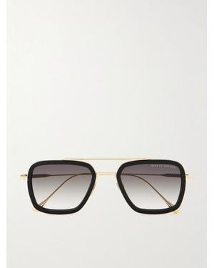 Dita Eyewear Aviator-Style-Tone And Acetate Sunglasses - Metallic
