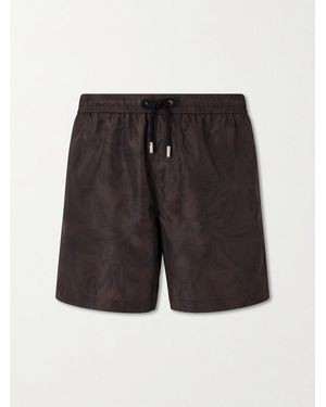 MR P. Straight-Leg Floral-Print Swim Shorts - Grey