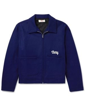 CHERRY LA Jersey Zip-Up Jacket - Blue