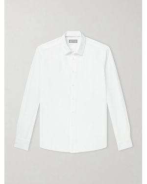 Canali Garment-Dyed Cotton Shirt - White