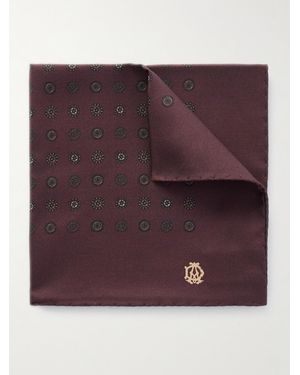 dunhill Printed Mulberry Silk-twill Pocket Square - Purple