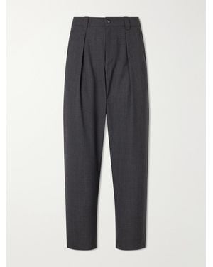 A.P.C. Renato Wide-Leg Pleated Twill Trousers - Grey