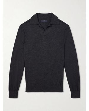 dunhill Merino Wool Polo Shirt - Blue
