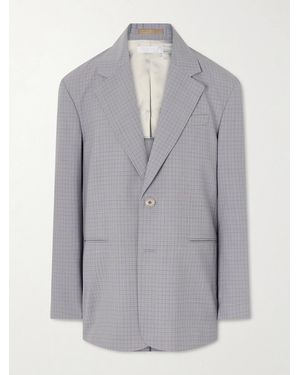Our Legacy Industry Checked Grain De Poudre Blazer - Grey