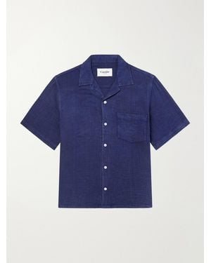 Corridor NYC Camp-Collar Cotton Shirt - Blue