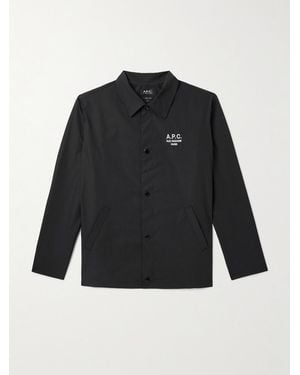 A.P.C. Regis Logo-embroidered Shell Jacket - Black
