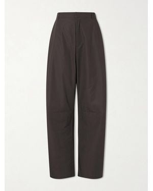 Amomento Barrel-Leg Cotton Trousers - Green