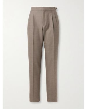 Loro Piana Straight-Leg Pleated Wool-Twill Suit Trousers - Natural