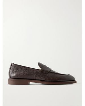Brunello Cucinelli Flex Full-Grain Leather Penny Loafers - Brown