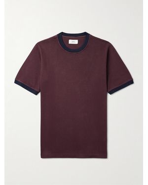 MR P. Two-tone Organic Cotton-jersey T-shirt - Purple