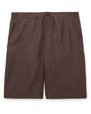 Loro Piana Straight-Leg Linen Shorts - Brown
