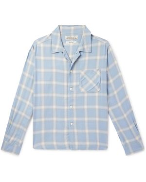 Remi Relief Convertible-Collar Checked Flannel Shirt - Blue