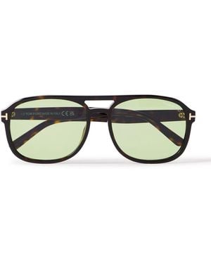 Tom Ford Rosco Aviator-Style Tortoiseshell Acetate Sunglasses - Black