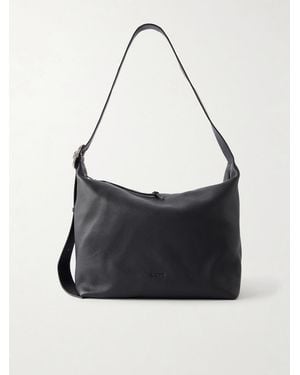 Loewe Loop Logo-Debossed Leather Messenger Bag - Black