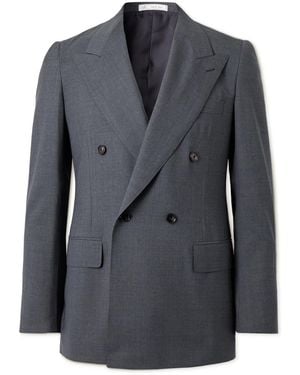 Umit Benan Double-Breasted Wool Suit Jacket - Black