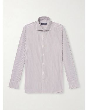 J. Mueser Striped Cotton-poplin Shirt - Pink