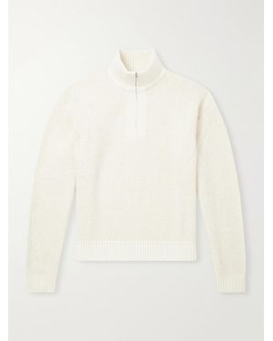 Aimé Leon Dore Felted Wool-Blend Half-Zip Jumper - Natural