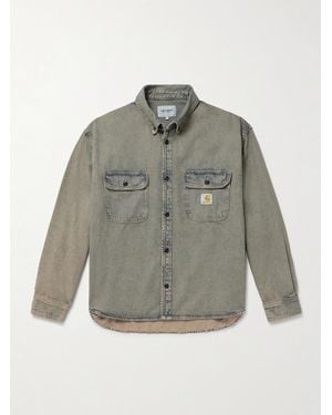 Carhartt Tigan Button-Down Collar Denim Shirt Jacket - Grey