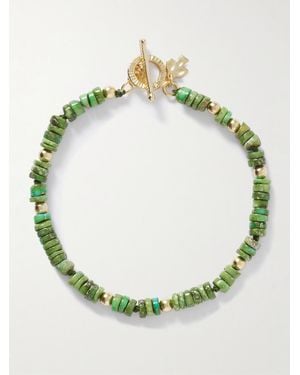 Peyote Bird Yokai Sonoran-Plated Beaded Bracelet - Verde