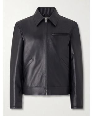 Jil Sander Leather Blouson Jacket - Black