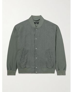 Rag & Bone Leo Linen Bomber Jacket - Grey