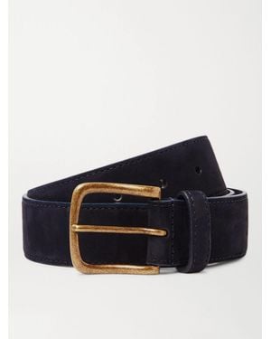 Anderson & Sheppard 3.5Cm Suede Belt - Blue