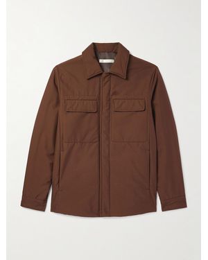 Umit Benan Padded Silk Shirt Jacket - Brown